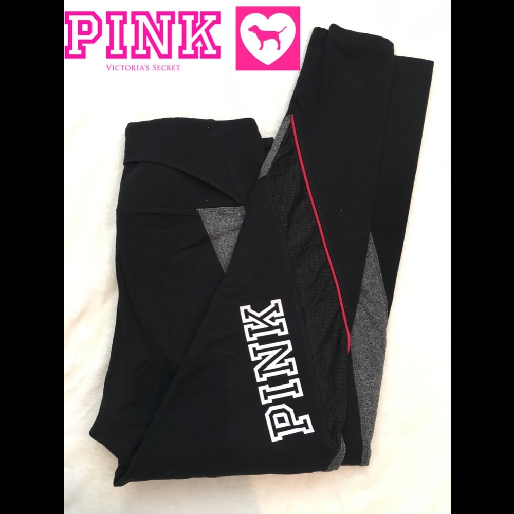 VS PINK YOGA GRAPHIC LOGO PANTS